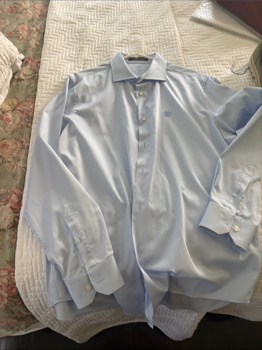 Roberto Cavalli Light Blue Men's Dress Shirt